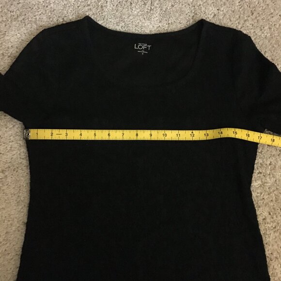 LOFT Witchy Black Cotton Lace Short Sleeve Top - Picture 11 of 15